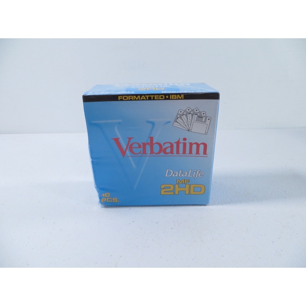 Verbatim Datalife MF-2HD 3.5" Floppy Disks 10 Pack 1.44 MB NEW SEALED